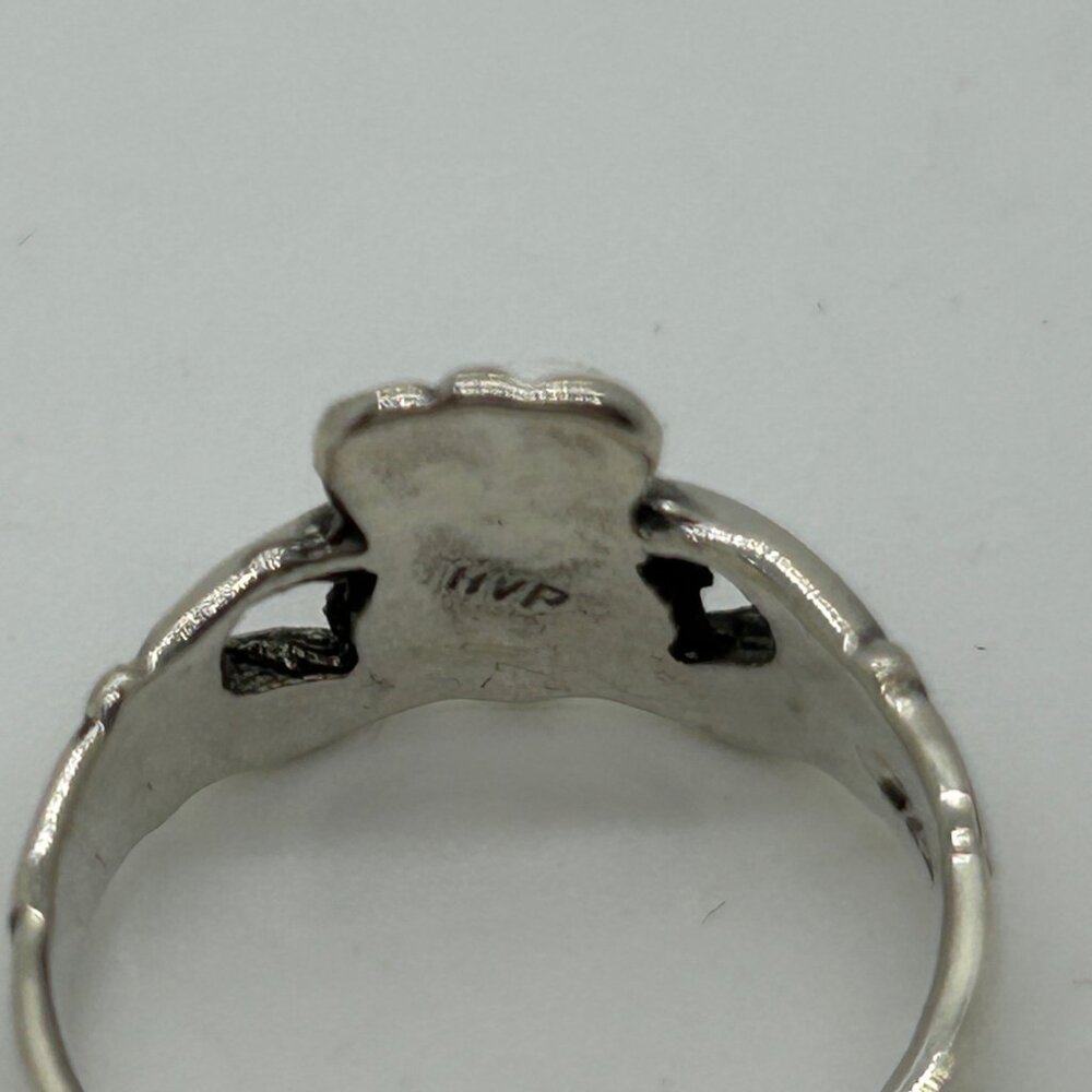 Vintage Sterling Silver Claddagh Ring Irish Celtic Jewelry Signed HVP 925 Size 6 - Picture 4 of 11